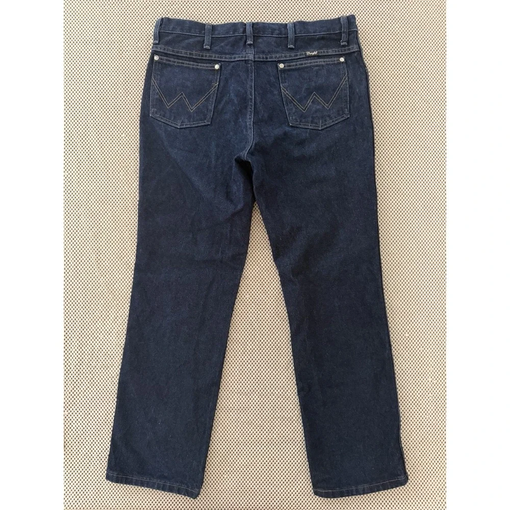 Mens Wrangler A101 Relaxed Straight‎ Leg Jeans Size 35 Heavyweight Dark Cotton